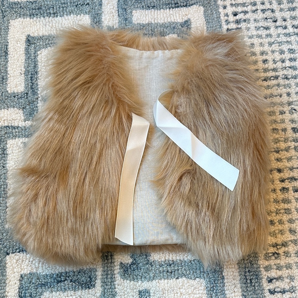 Faux Fur Vest for Kids in Tan